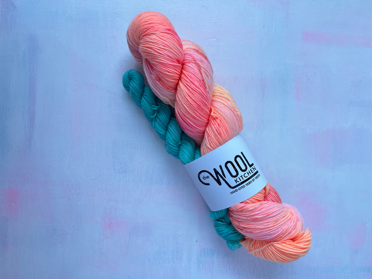 July Sock Set from the Fungi Fade 3 Monthly Yarn Club by the hand dyed yarn expert, The Wool Kitchen.