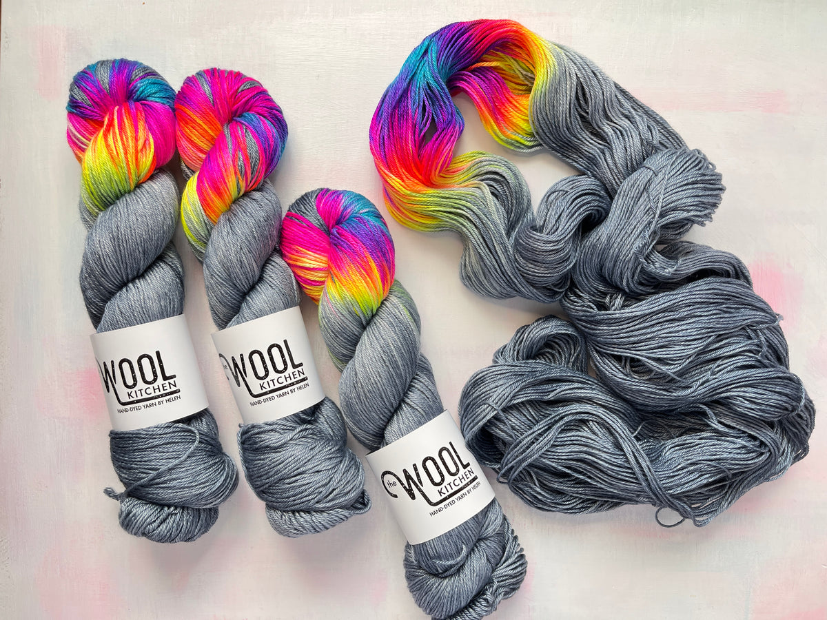 After the Rain from the Luxury 4ply Merino Silk collection by the hand dyed yarn expert, The Wool Kitchen.