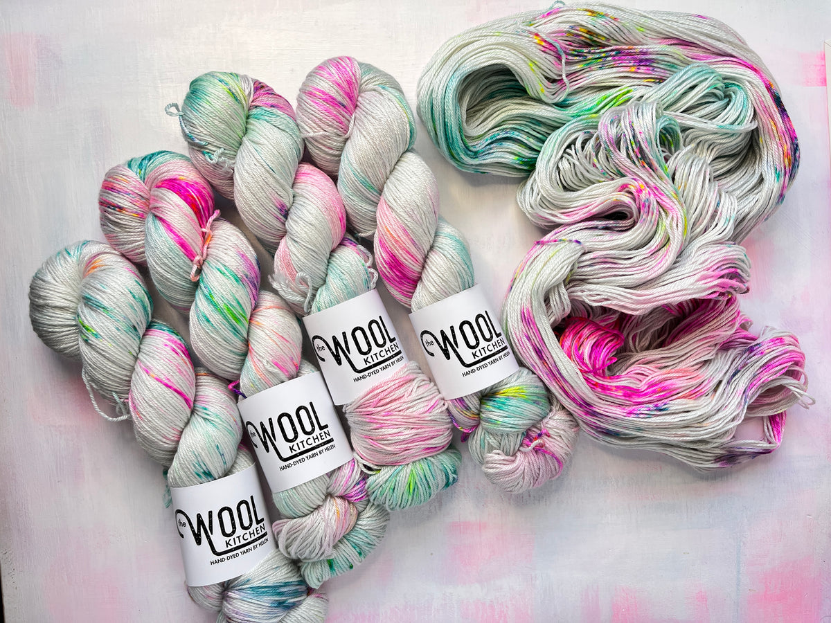 Iridium Luxury 4ply Merino Silk yarn from the hand dyed yarn expert, The Wool Kitchen.