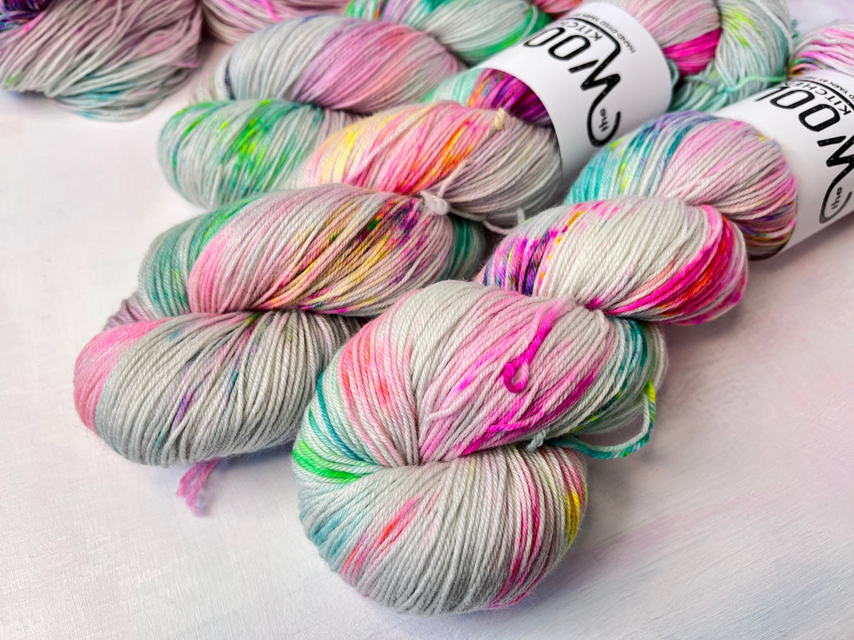 Close up of Iridium BFL DK Wool from the hand dyed yarn expert, The Wool Kitchen