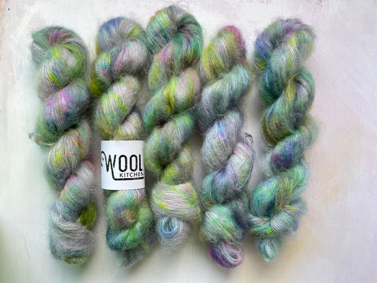 Pavement Walk Mohair Silk Lace from the hand dyed yarn expert, The Wool Kitchen