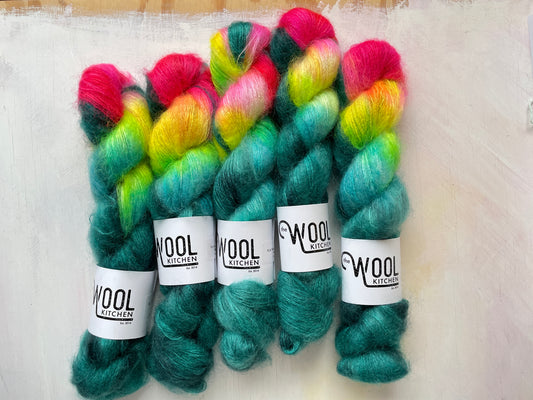 Frida Kahlo Mohair Silk Lace from the hand dyed yarn expert, The Wool Kitchen