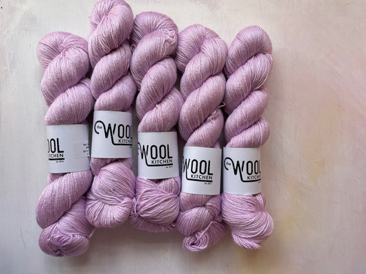 Lilac Love from the Luxury 4ply Merino Silk Collection from the hand dyed yarn expert, The Wool Kitchen