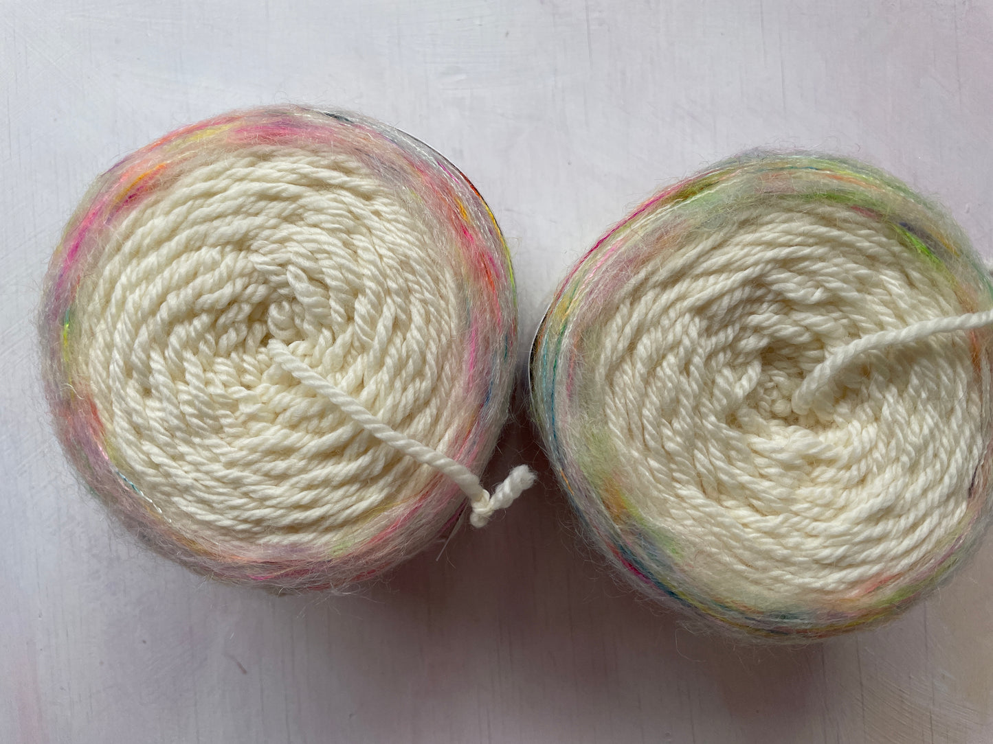 Aran Hat Cakes | Aran & Hand dyed Mohair Silk