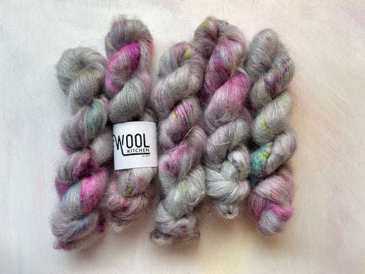 Skyfall from the Mohair Silk Lace collection  by the hand dyed yarn expert, The Wool Kitchen