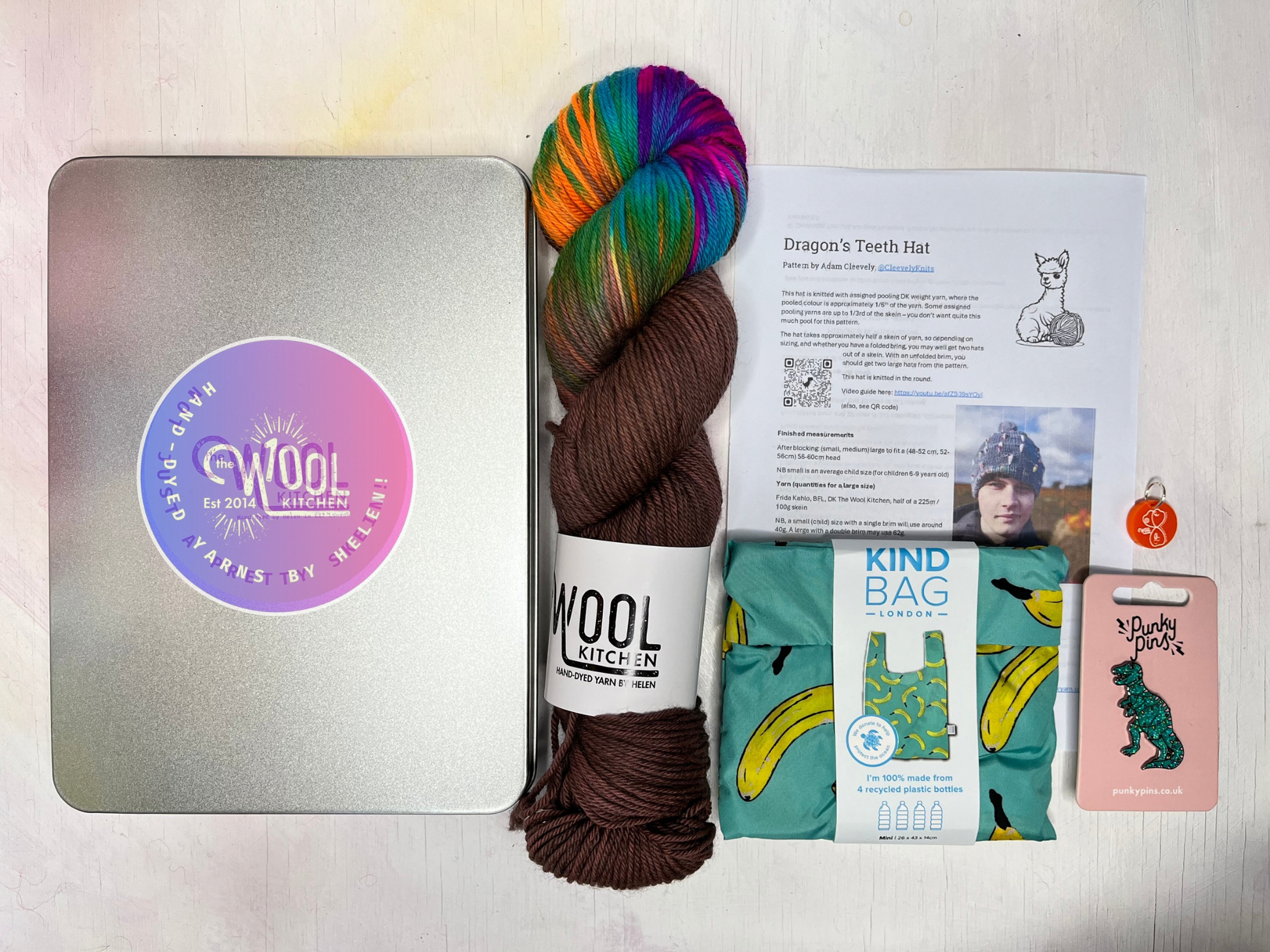 BFL DK WOOL HAT  in a tin from the Christmas Gifts collection by the hand dyed yarn expert, The Wool Kitchen.